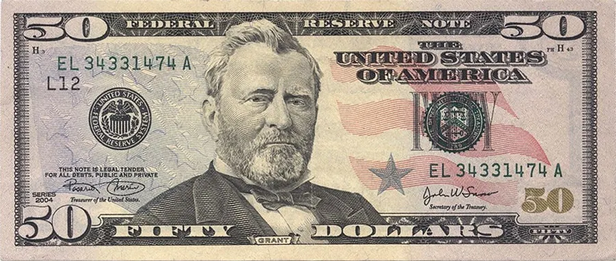 Банкнота долларов номиналом 50$