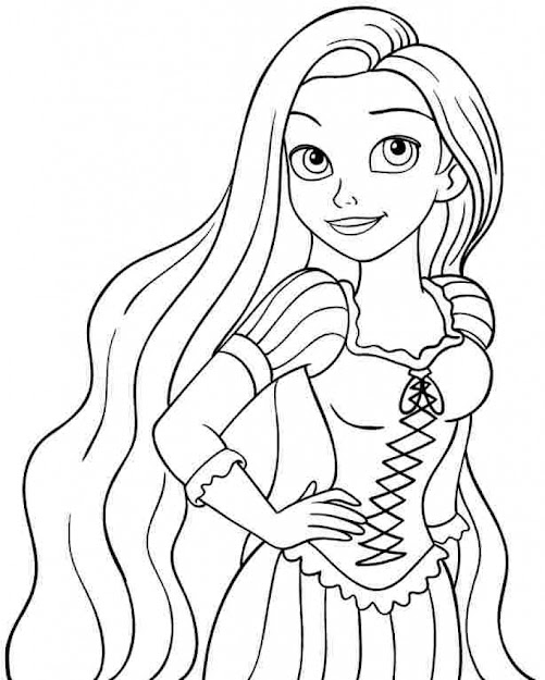 Printable Rapunzel Coloring Page