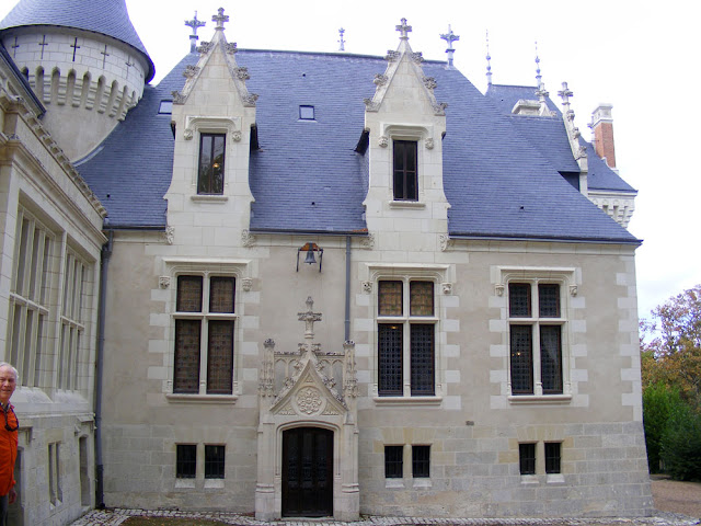 The entrance to the 19C wing of the chateau.  Indre et Loire, France. Photographed by Susan Walter. Tour the Loire Valley with a classic car and a private guide.