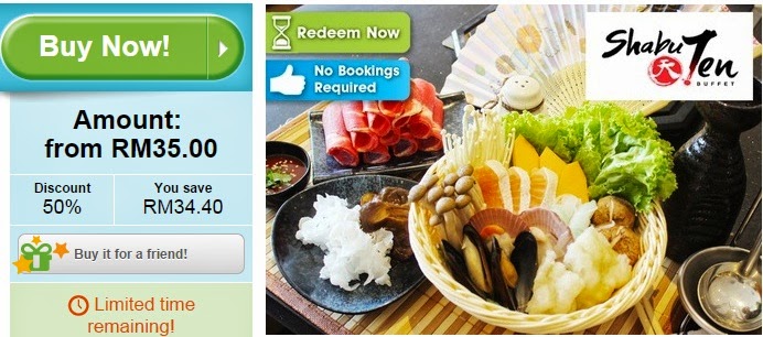 Shabu Ten groupon offers, 1 Utama, Shabu Shabu buffet