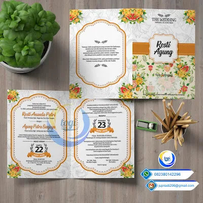 Download Template Desain Undangan Pernikahan Custome Elegan Cdr