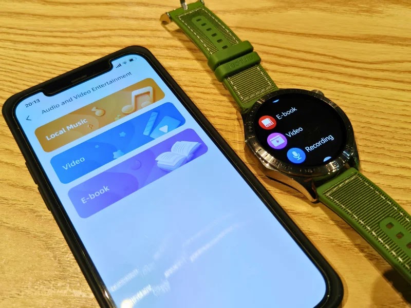 Users can play music, read e-books, and watch a video on the TechLife Smart Watch P1.