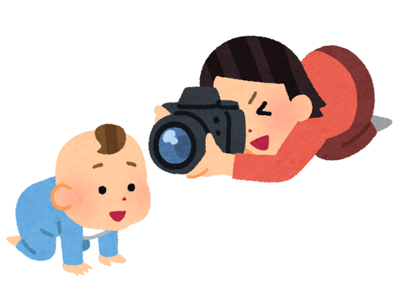 子供の写真を撮る母親のイラスト かわいいフリー素材集 いらすとや