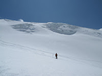 Guy skiing below seracs 12.56pm