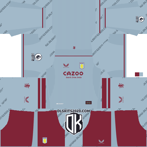 Aston Villa F.C. 2022-2023 Kit Released Castore For Dream League Soccer 2019 (Away)