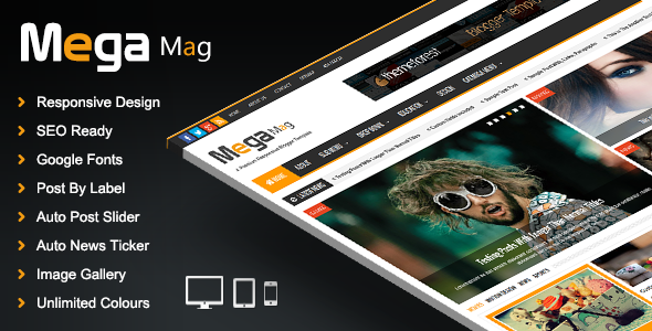 Mega Mag Responsive Magazine Blogger Template Free Download v1.30 - Themeforest