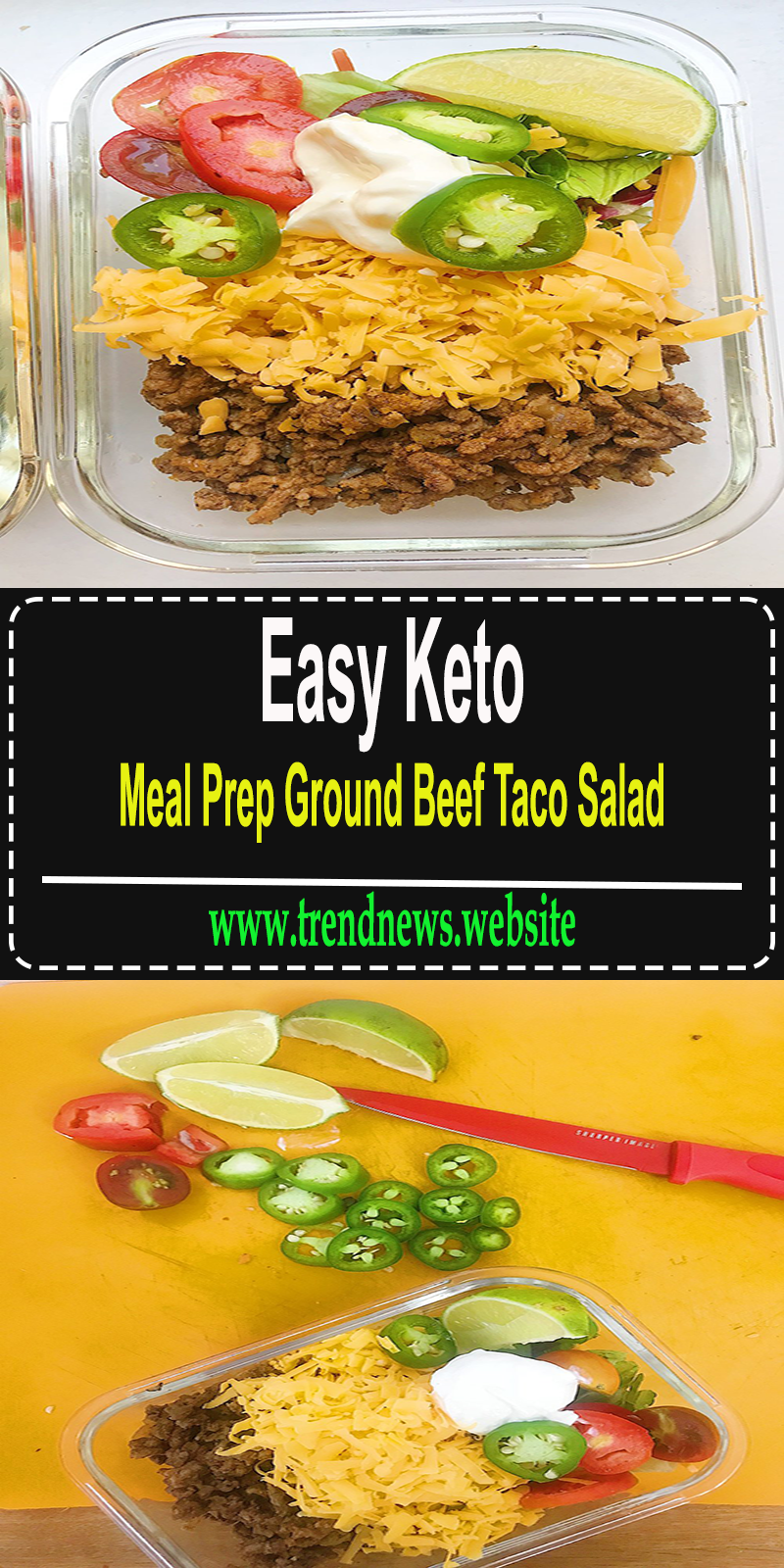 Easy Keto Meal Prep Ground Beef Taco Salad