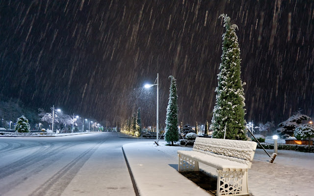 Winter night.HD Wallpapers.snow fall