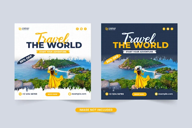 Tour and travel social media post design free download