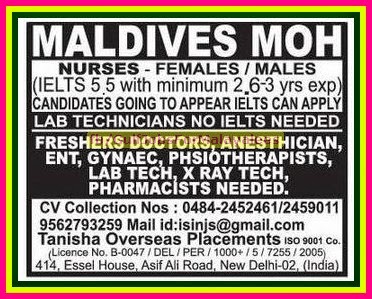 Maldives MOH Job Vacancies