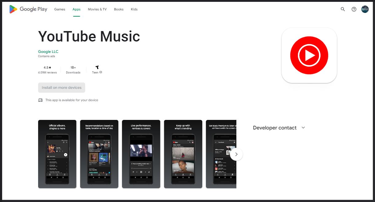 ymusic pengembang pihak ketiga dari aplikasi youtube music