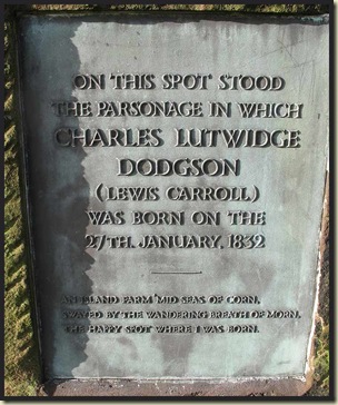 Plaque in memory of Lewis Carroll