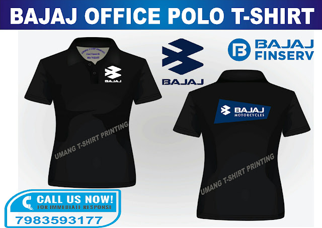 Bajaj Logo office Polo T-SHIRT Bajaj Allianz t Shirt  Bajaj uniform  Bajaj finserv Logo t Shirt Printing