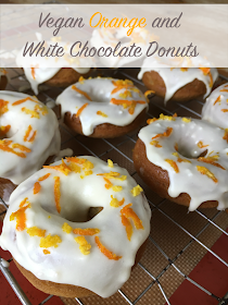 Vegan Orange and White Chocolate Donuts