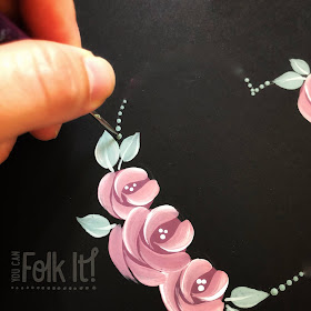 You Can Folk It Vintage Roses and dots in pink and green 