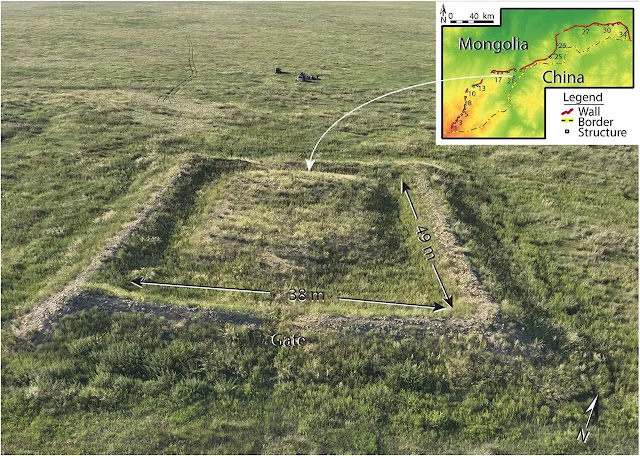 Φωτογραφία από drone του Khaltaryn Balgas (MA21), που βρίσκεται 17 χλμ. μακριά από τη γραμμή του τοίχου. [Credit: Journal of Field Archaeology, 2023]