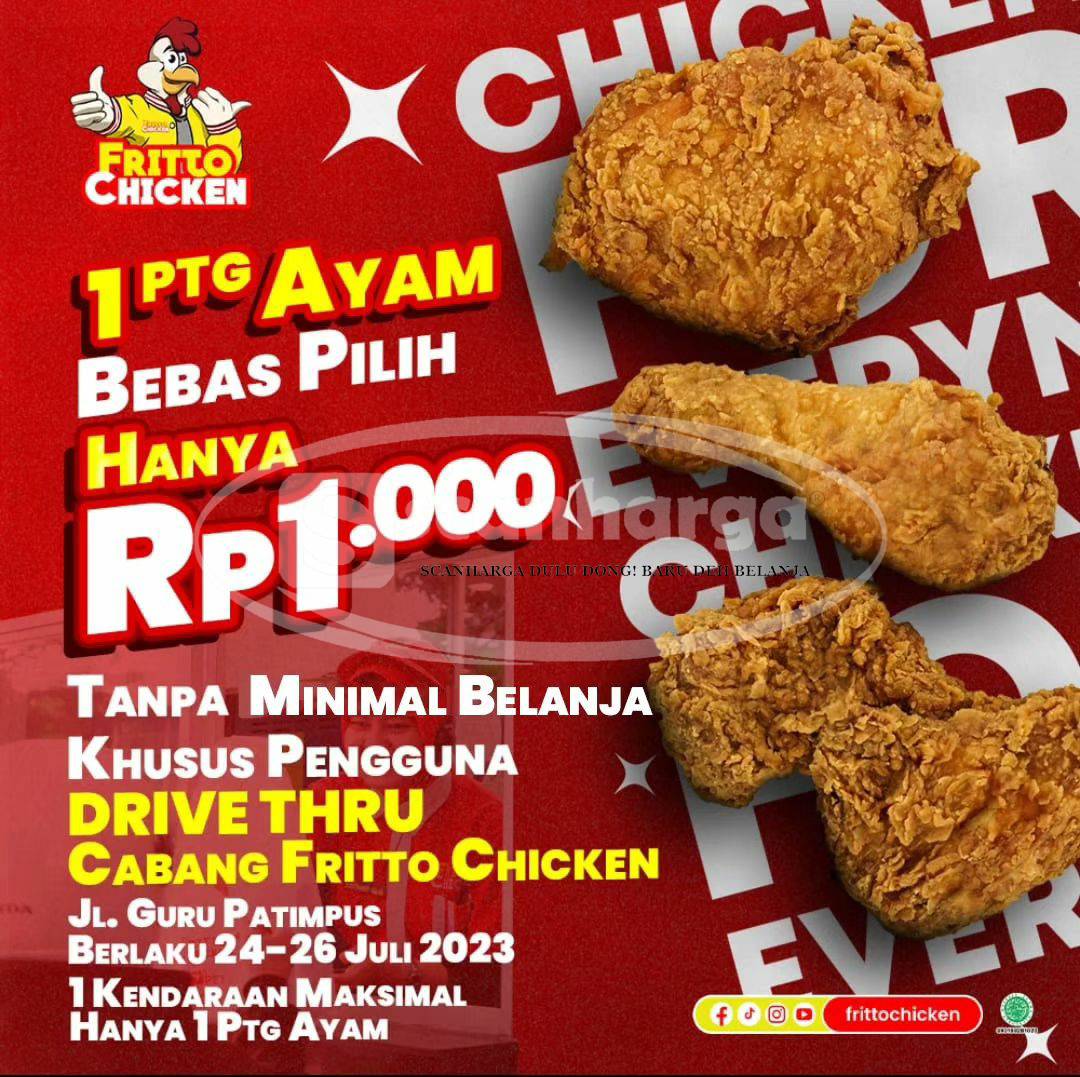 Fritto Chicken TVRI Promo Drive Thru – Beli 1 Potong Ayam Harga cuma Rp. 1000