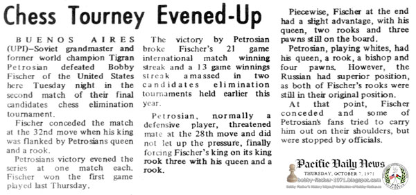 Chess Tourney Evened-Up