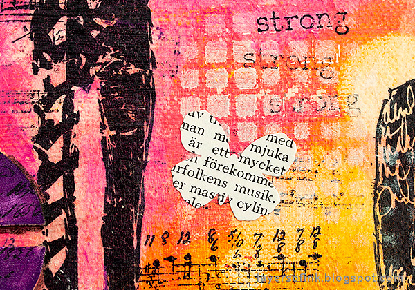 Layers of ink - Mixed Media Layers with Stencils and Stamps Canvas Tutorial by Anna-Karin Evaldsson