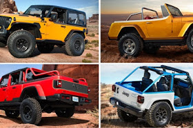 4 Jeep Konsep Baru 2021 Wrangler Magneto, Jeep Gladiator, Jeepster Commando, Orange Peelz siap Bersafari di MOAB, Utah Yordania