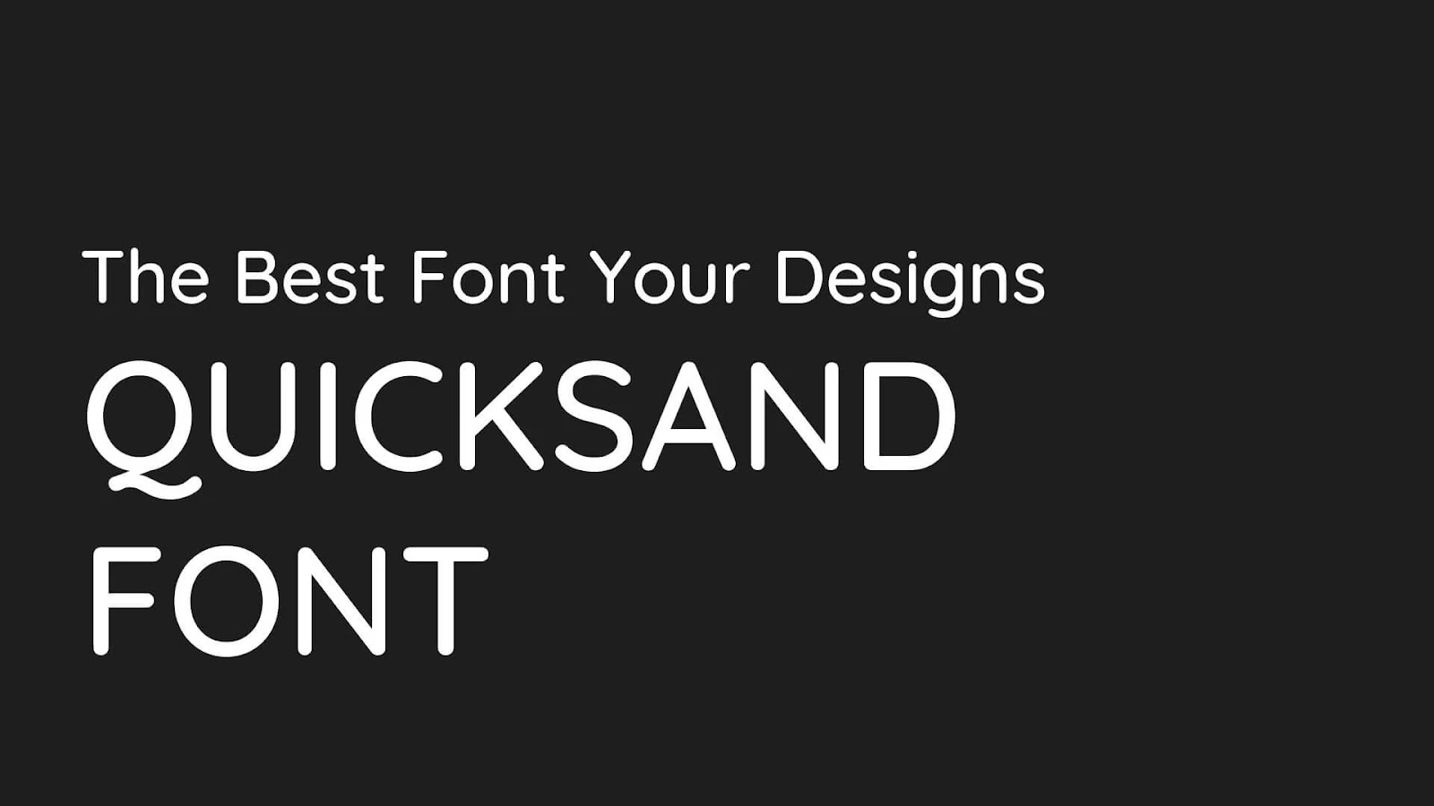 QuickSand Fonts