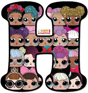 Abecedario con Caras de LOL Surprise. LOL Surprise Faces Alphabet.