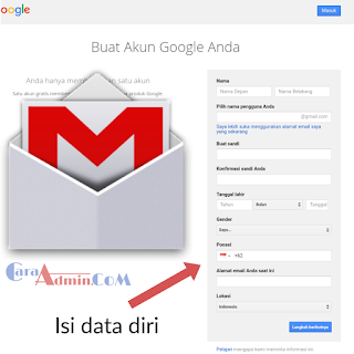 Cara daftar akun Gmail Google