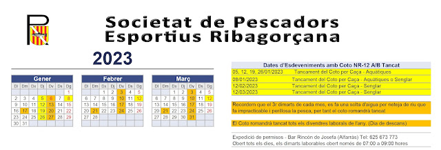 Calendario 1r Trimestre 2023 Coto de Alfarràs