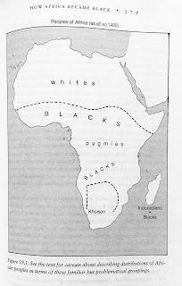 Page 379. Figure 19.1. See the text for caveats about describing distributions of African peoples in terms of these familiar but problematic groupings. 