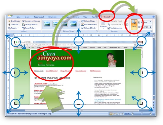 Kadang ketika menyisipkan gambar dalam dokumen microsoft word gambar yang kita tambahkan mas Ahli Matematika Cara Crop/Potong Gambar di Microsoft Word