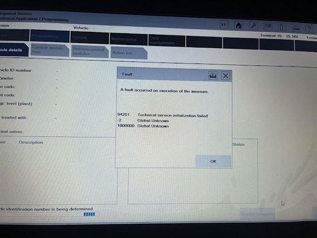 VXDIAG VCX SE BMW “A Fault Occurred on Execution 1