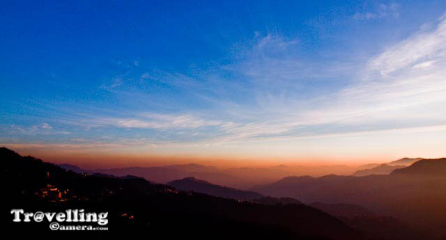 Sunset @ Shoghi : A small twon near Shimla, Himachal Pradesh, INDIA : Posted by VJ Sharma @ www.travellingcamera.com : Shogi is small place near Shimla. Its approximately 20 kilometers from Shimla which is capital of Himachal Pradesh state of INDIA. It's on Kalka-Shimla highway and also there is a railway station for stoppage of Himalyan Queen...  Here are few sunset photographs of Shogi with my personal opinions about the place...Many of the friend have visited Shogi in the past and most of them enjoyed their stay here... For me, it was a small station near Shimla, where tourists stay due to nice hotels on cheaper rates as compared to main Shimla Town... Because I belong to Himachal Pradesh, I don't see Shogi as a very different place... Its just like other small stations in Himachal with good Resorts and Hotels...During my last visit to Shimla, I thought of going to Shogi with my friend to see the main attractions there... We drove around... We enjoyed the drive through forests and found that its a good place for a group of people to stay... There are some nice resorts at appropriate locations of Shogi... Its a place for people who want to relax from their busy schedule... Many people from Delhi come here with family and friends to sepnd some time on these hills... I had taken some Sunset shots while coming back to Chhota Shimla... 
