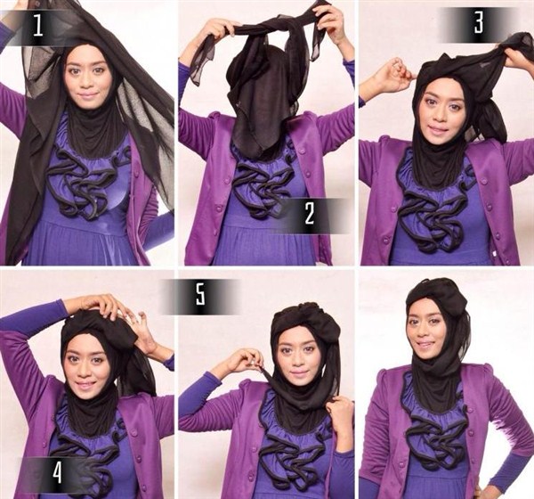 contoh tutorial hijab segi empat kreasi demam isu terbaru 2017/2018