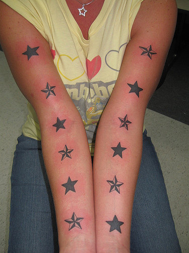 butterfly and star tattoos cool tattoos for girls