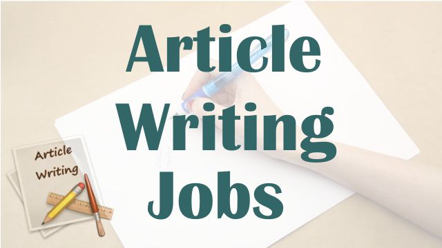 Online Article Writing Jobs for Students in Pakistan