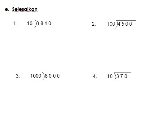 Latihan - Bahagi (6)  MATEMATIK KSSR TAHUN 3