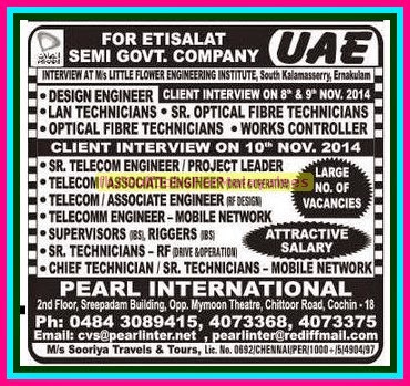 Attractive salary for ETISALAT Semi govt. company UAE