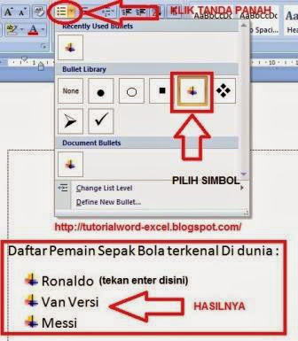 Cara membuat List Bullets dan Numbering Di Microsoft Word