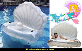 Seashell Inflatable Pool Float  giant shell pool floats - Inflatable Mermaid Princess Seashell Pool Floats