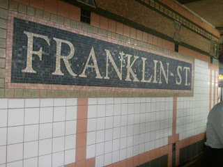 Franklin Street Subway sign in tile