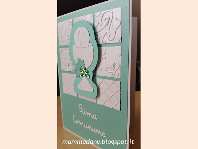 Card Tiffany portasoldi con calice per Prima Comunione