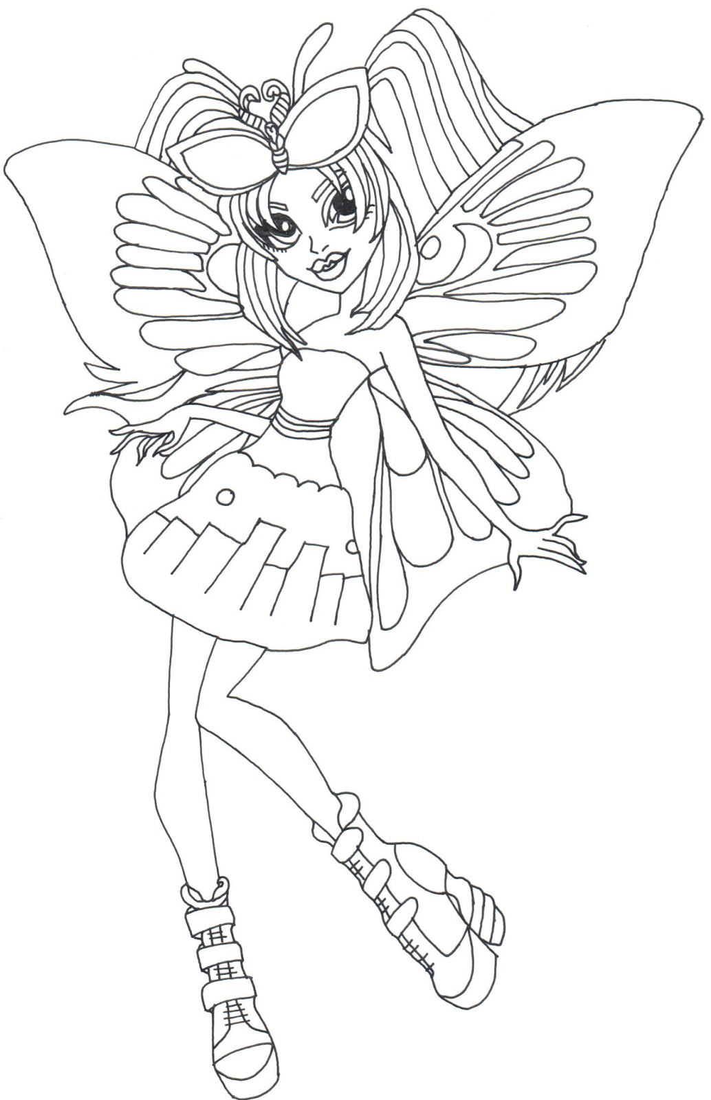 luna mothews monster high coloring page