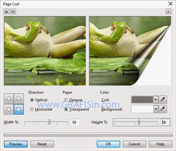 Page Curl Membuat Gulungan Sudut Kertas di CorelDraw  X7 