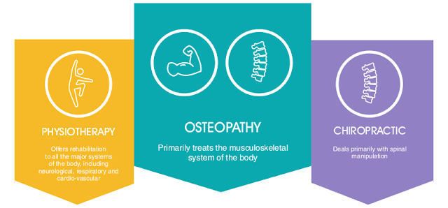 What is the difference between Osteopathy vs Chiropractic vs Physiotherapy