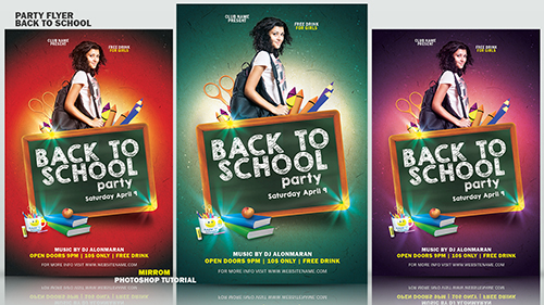 Photoshop Basic Tutorial Make a Party Flyer Back To School