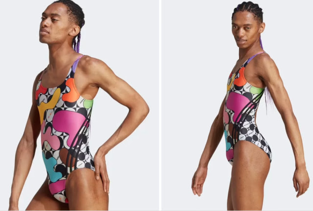 Outrage as Adidas Pride 2023 women’s swimsuit modeled by a man