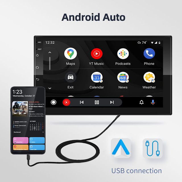 Stereo HD Touch Screen Car Multimedia Player Support Android and iOS