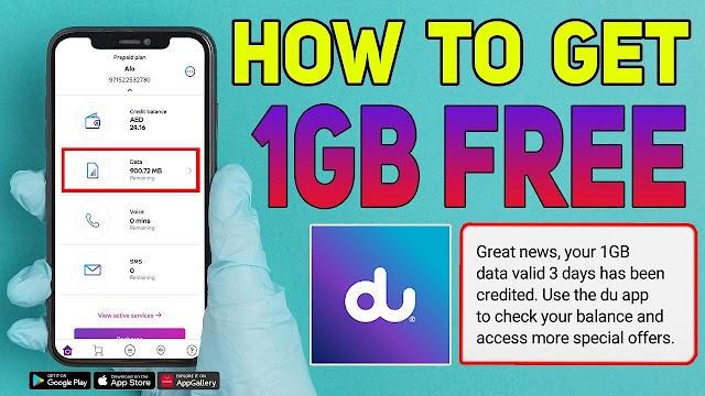 How To Get 1GB Data Free in Du Sim