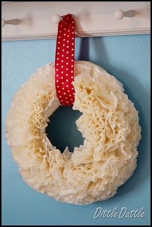wreath of coffe filters