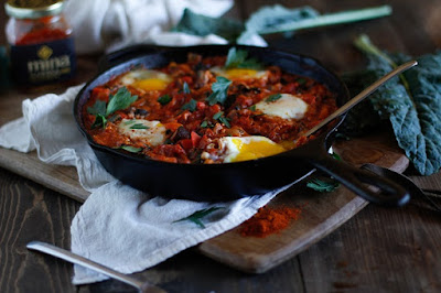 Shakshouka with Kale and Mushrooms